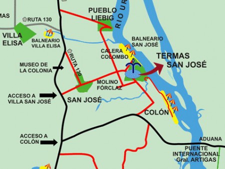 UBICACION DE SAN JOSE Y COLON - PLAYA Y TERMAS